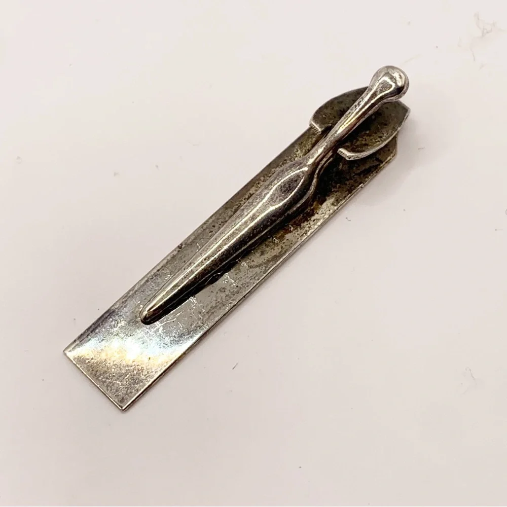Vintage Siam Sterling silver Asian Niello enamel men’s tie clip